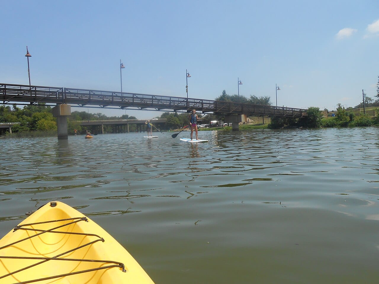 Canoeing and paddleboarding on White Rock Lake in Dallas, July 2014.